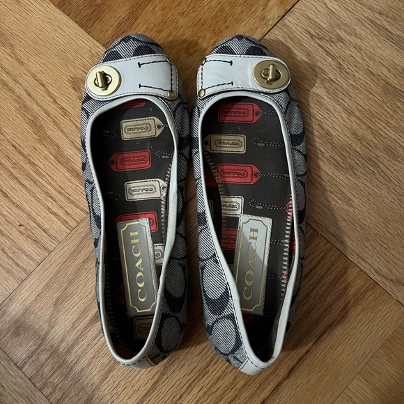 Coach Blue Turnlock Cotte Flats - Picture 2 of 9